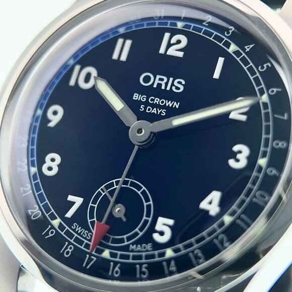 Oris Big Crown Stainless Steel Blue Dial 38mm Automatic Movement Mens Watch 7776 - Picture 2 of 8